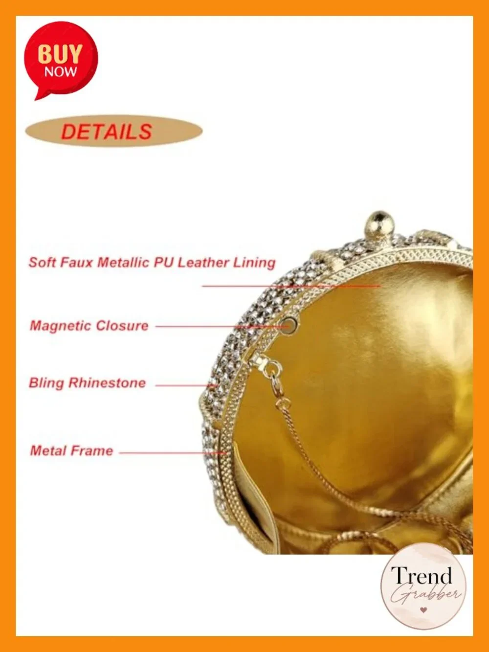 Rhinestone Crystal Clutch Evening Bag Party Purse Faux Leather Clutches &